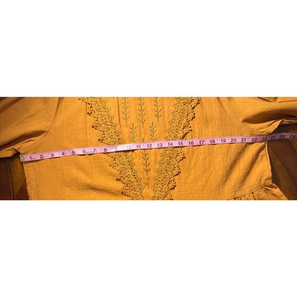 Indie & Co XXL Women's Crochet Embroidered Detail Ruffled Top Boho Cottagecore - Picture 7 of 10